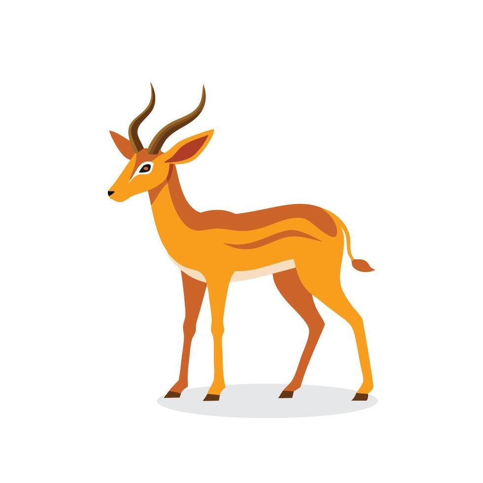 Antelope Animal isolated flat illustration on white background vector