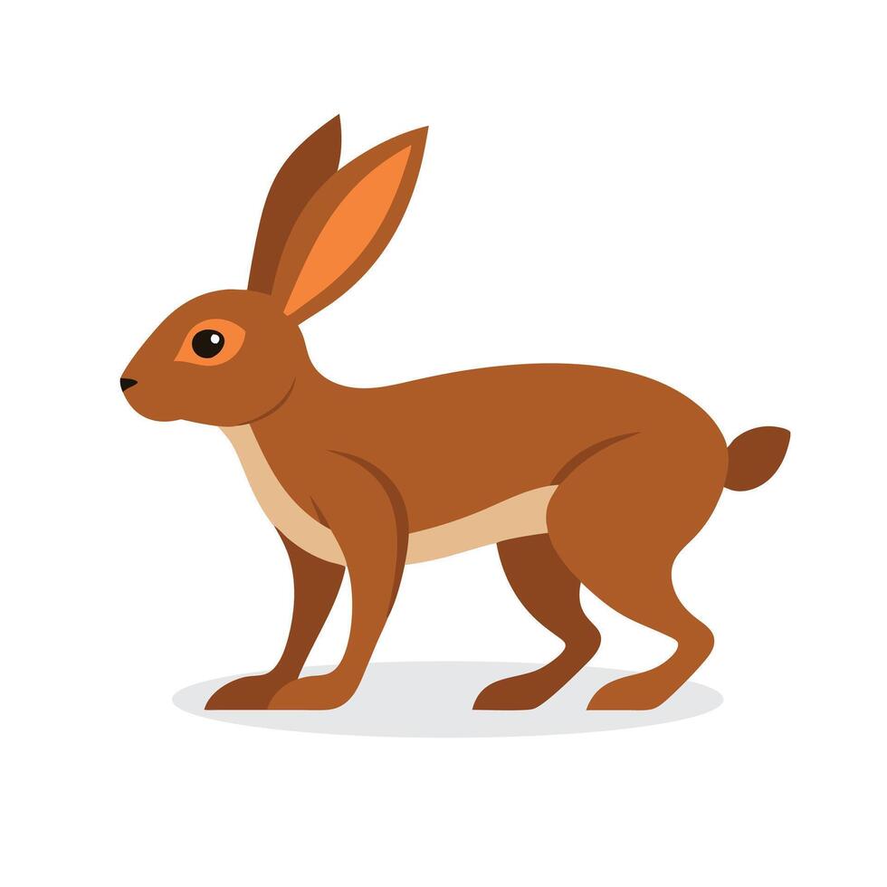 Hare Animal isolated flat illustration on white background vector