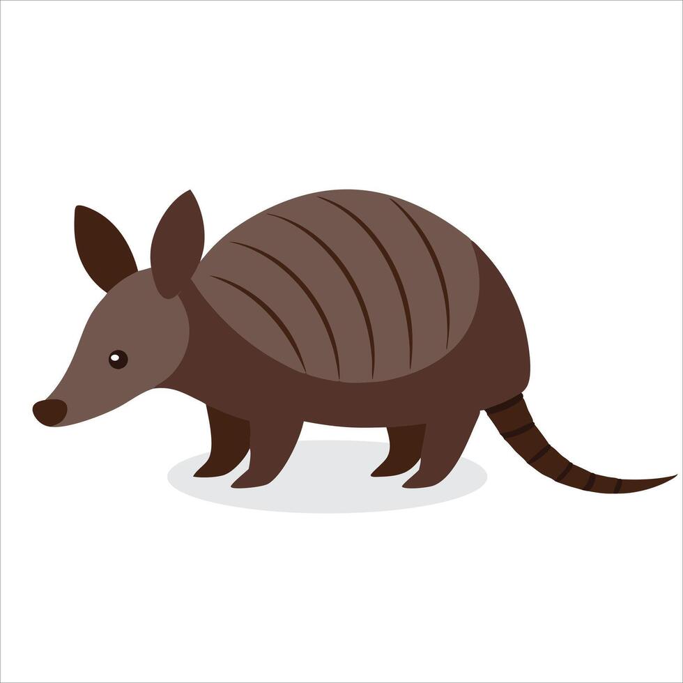 Armadillo Animal isolated flat illustration on white background vector