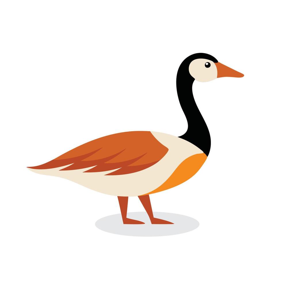 Goose Animal isolated flat illustration on white background. vector
