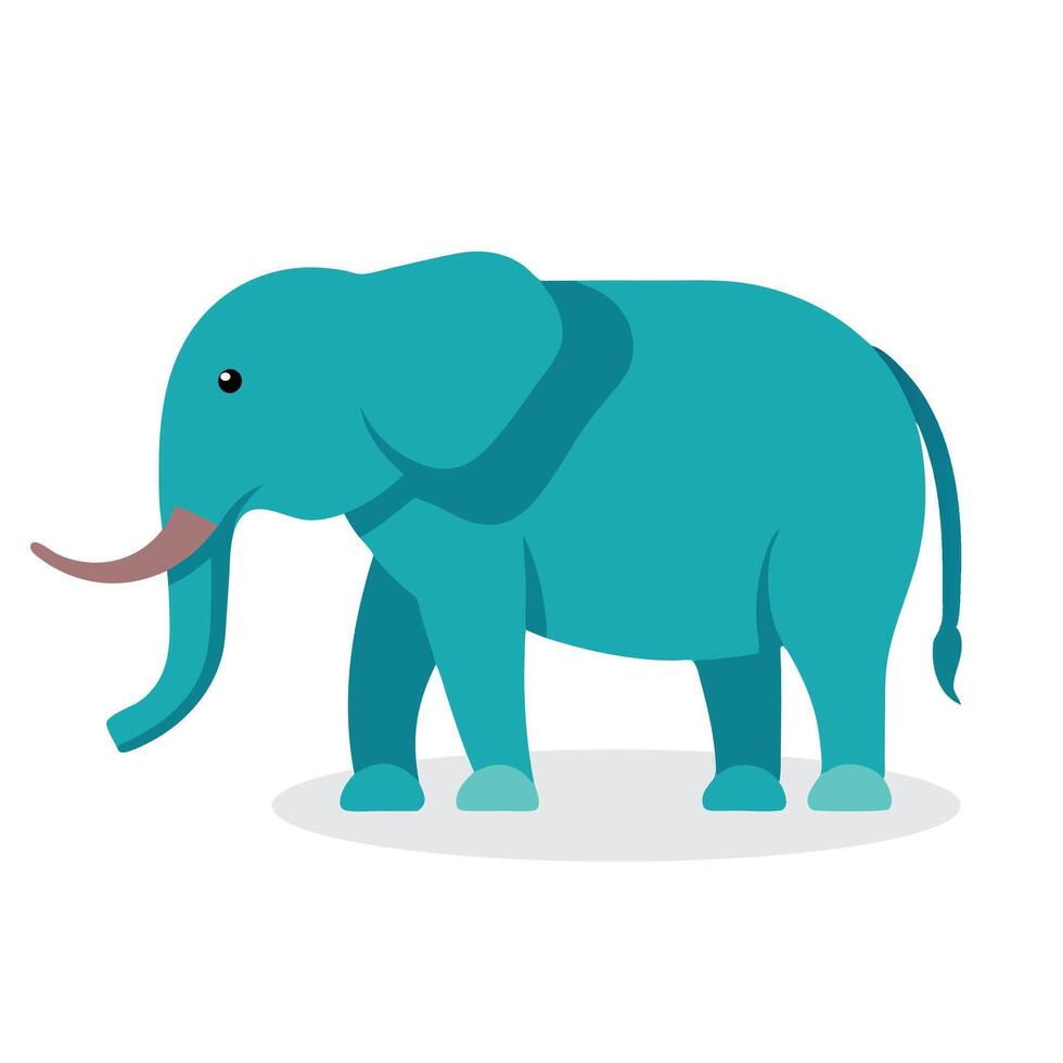 Elephant Animal isolated flat illustration on white background vector