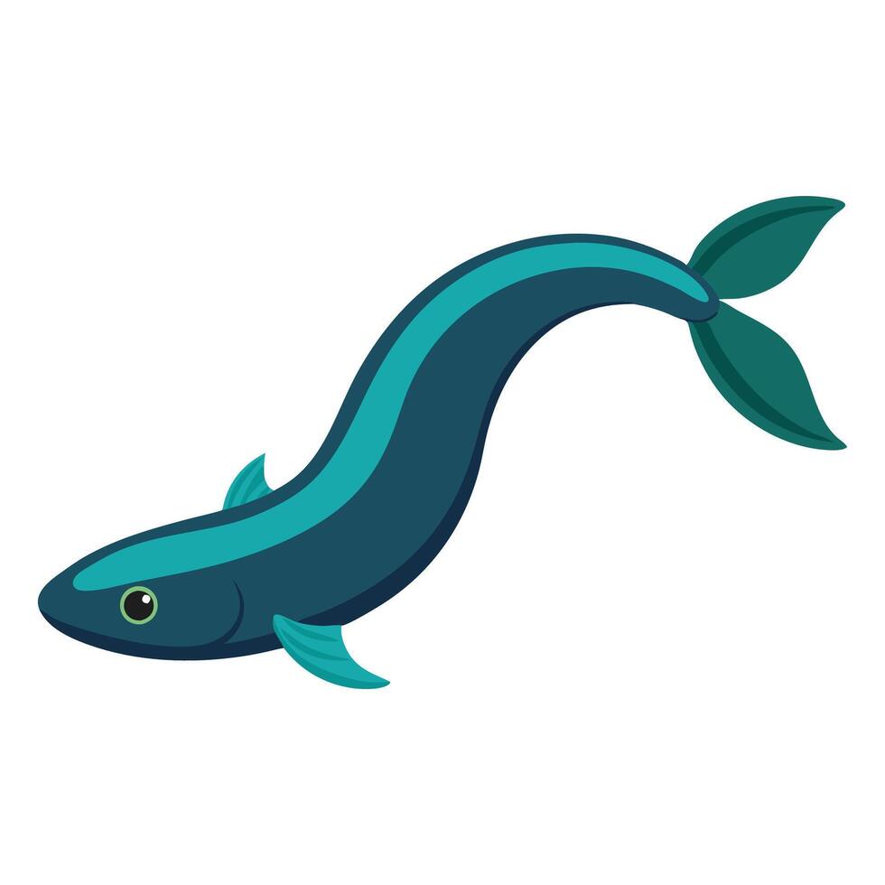 Eel isolated flat illustration on white background vector