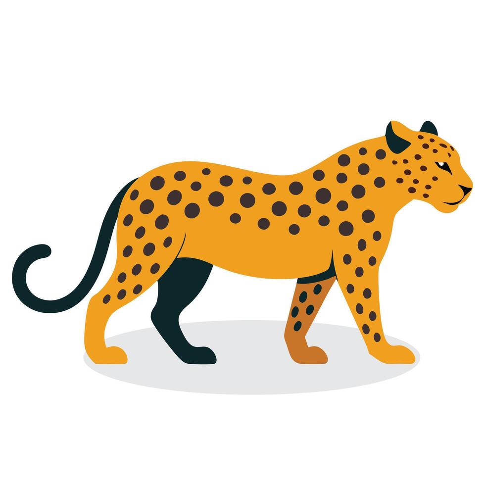 Jaguar Animal isolated flat illustration on white background vector