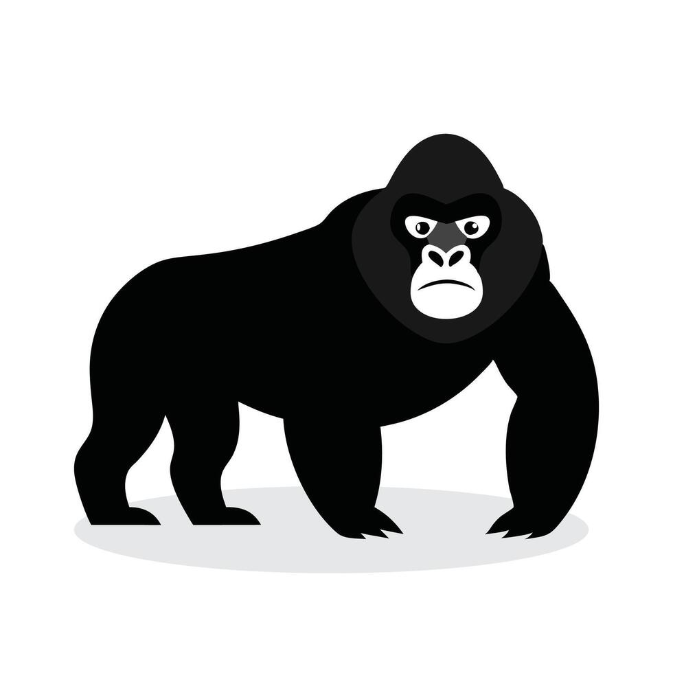 Gorilla Animal isolated flat illustration on white background vector