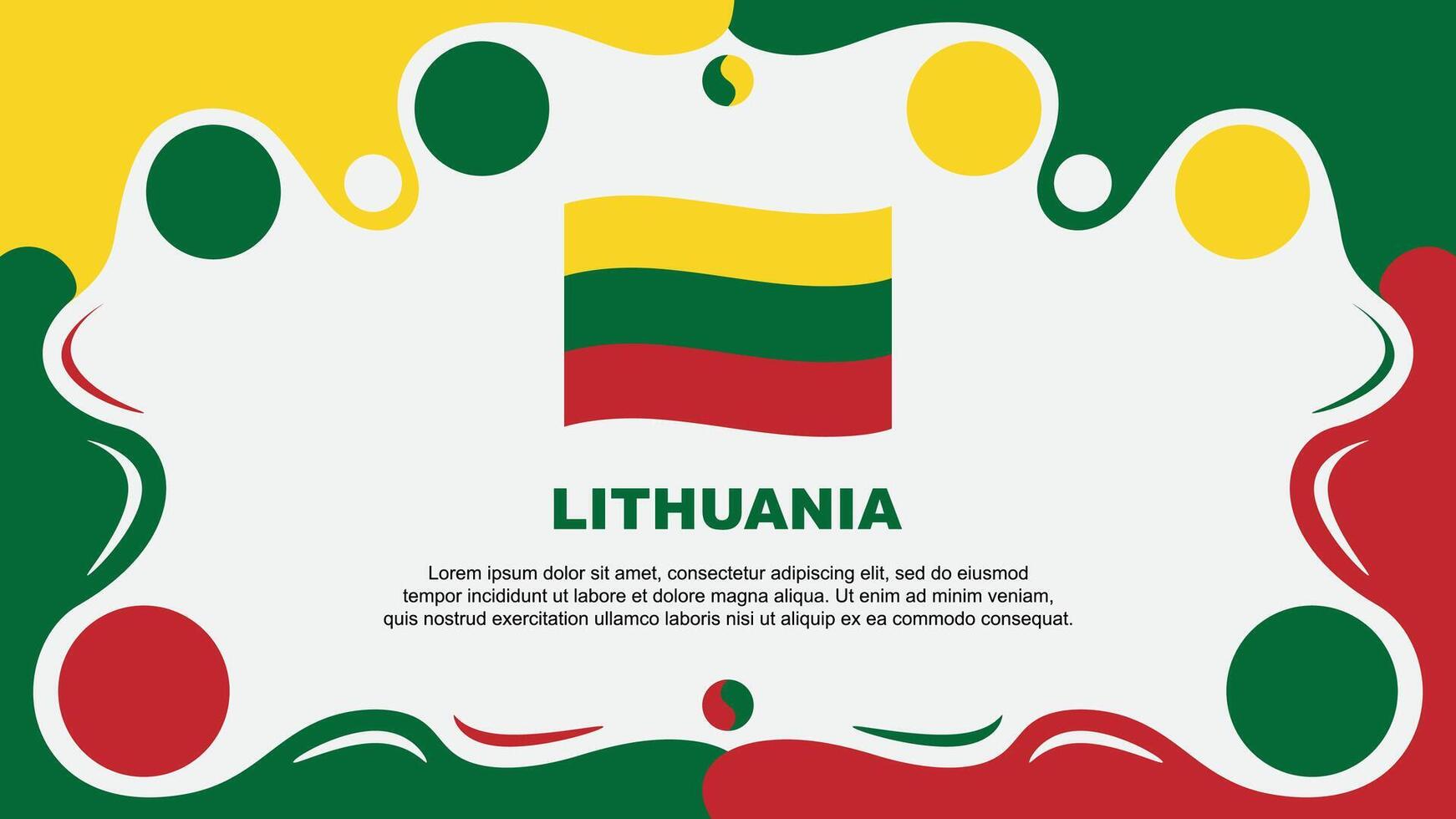 Lithuania Flag Abstract Background Flat Design Template. Lithuania Independence Day Banner Wallpaper Illustration. Lithuania vector