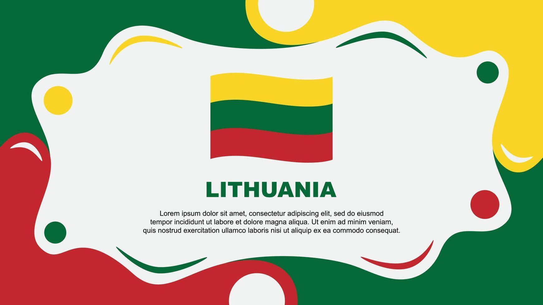 Lithuania Flag Abstract Background Flat Design Template. Lithuania Independence Day Banner Wallpaper Illustration. Lithuania Template vector