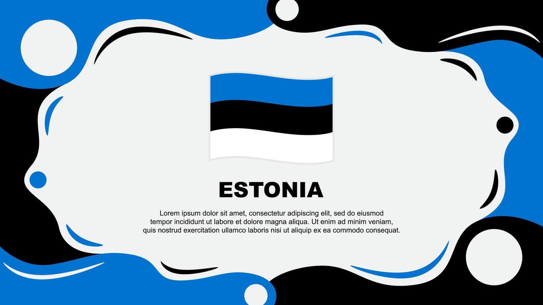 Estonia Flag Abstract Background Flat Design Template. Estonia Independence Day Banner Wallpaper Illustration. Estonia vector