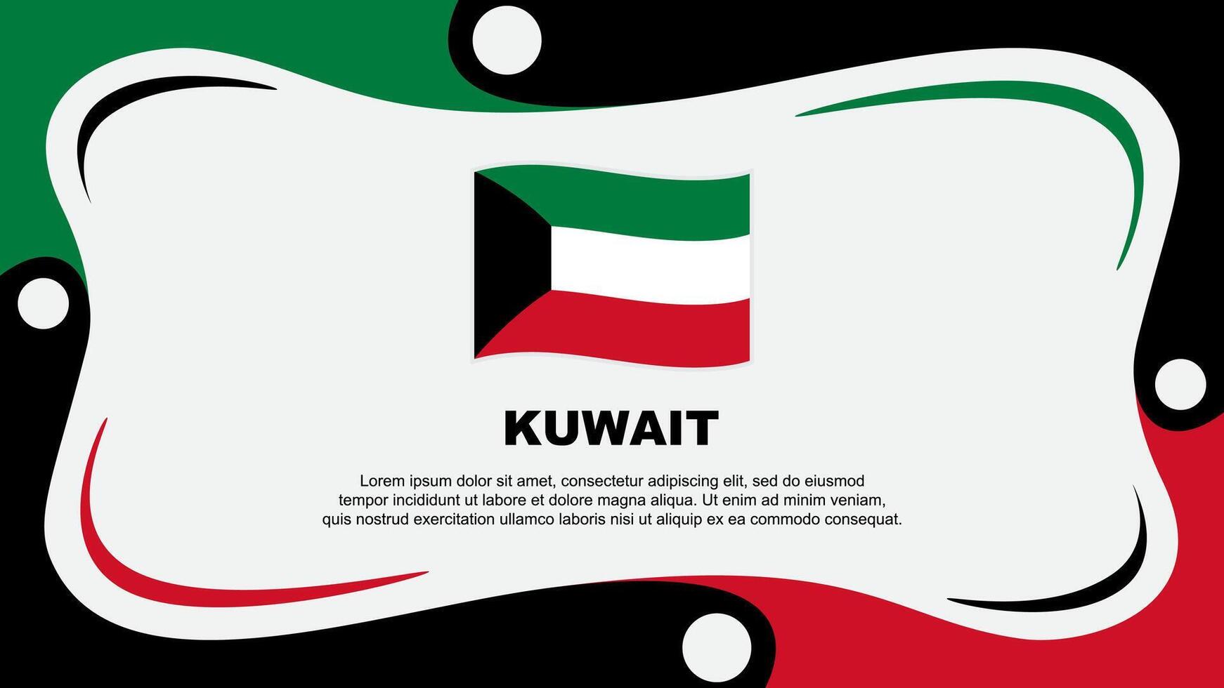 Kuwait Flag Abstract Background Flat Design Template. Kuwait Independence Day Banner Wallpaper Illustration. Kuwait Independence Day vector