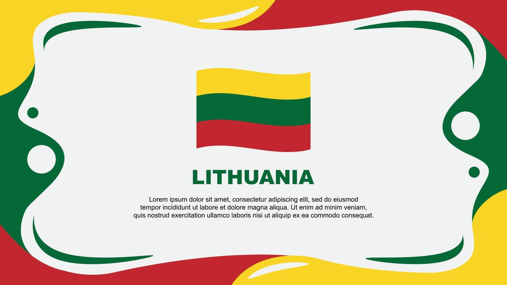 Lithuania Flag Abstract Background Flat Design Template. Lithuania Independence Day Banner Wallpaper Illustration. Lithuania Flag vector