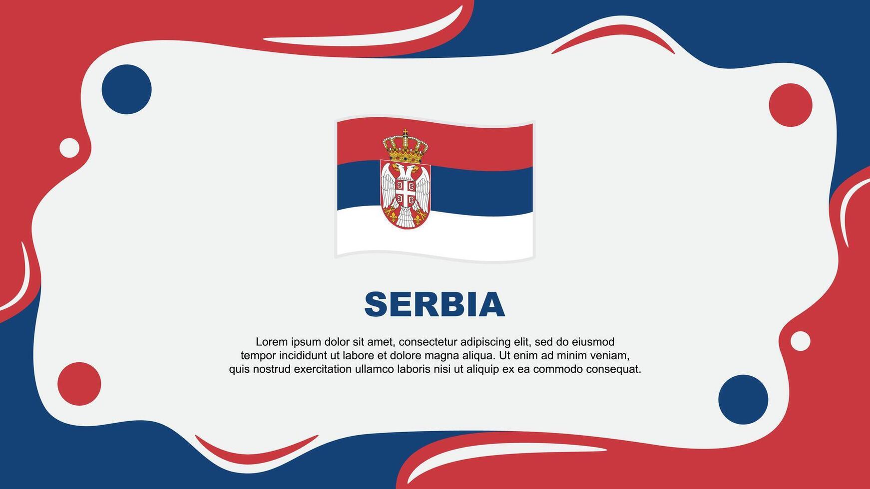 Serbia Flag Abstract Background Flat Design Template. Serbia Independence Day Banner Wallpaper Illustration. Serbia Cartoon vector