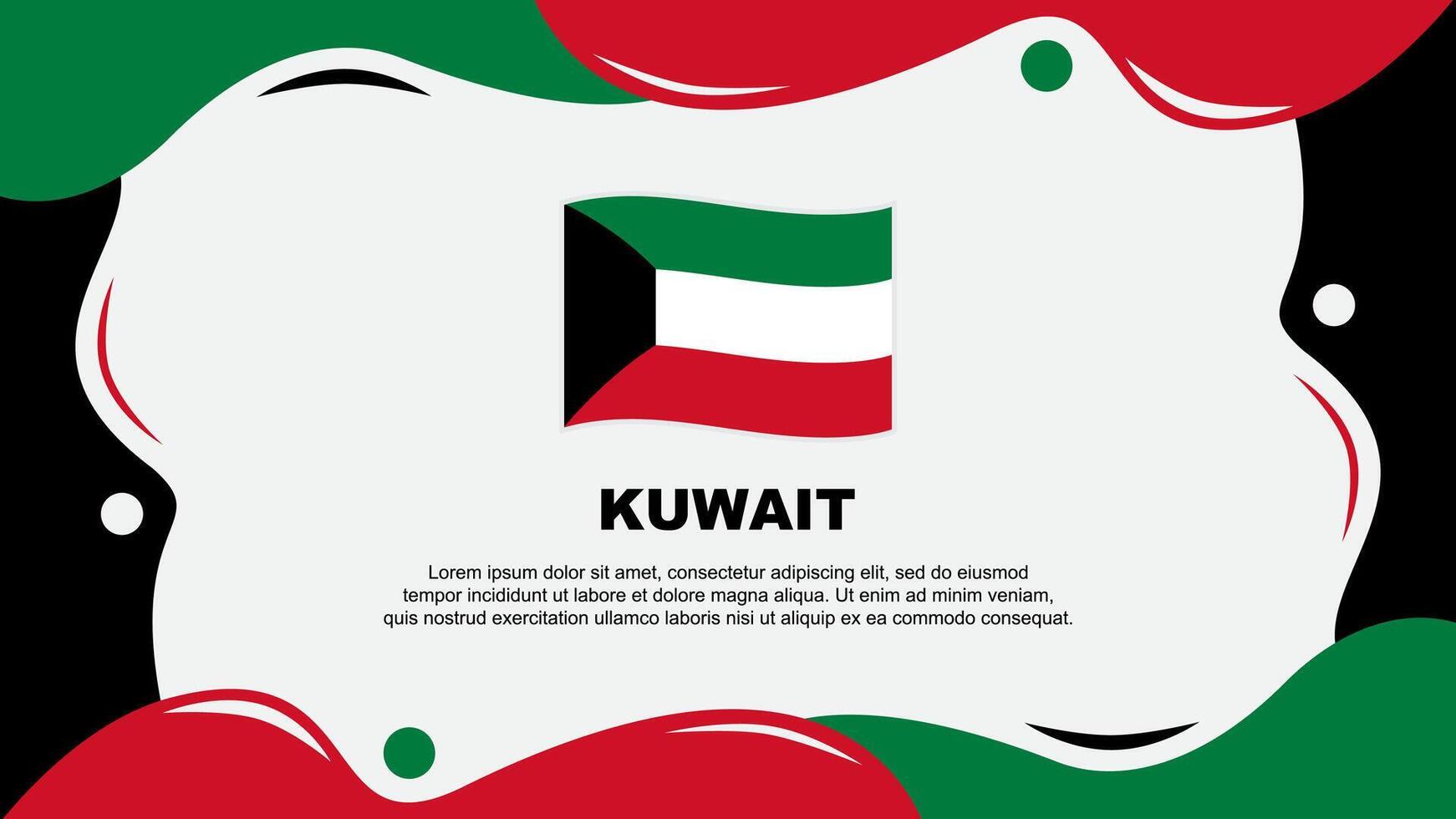 Kuwait Flag Abstract Background Flat Design Template. Kuwait Independence Day Banner Wallpaper Illustration. Kuwait Background vector