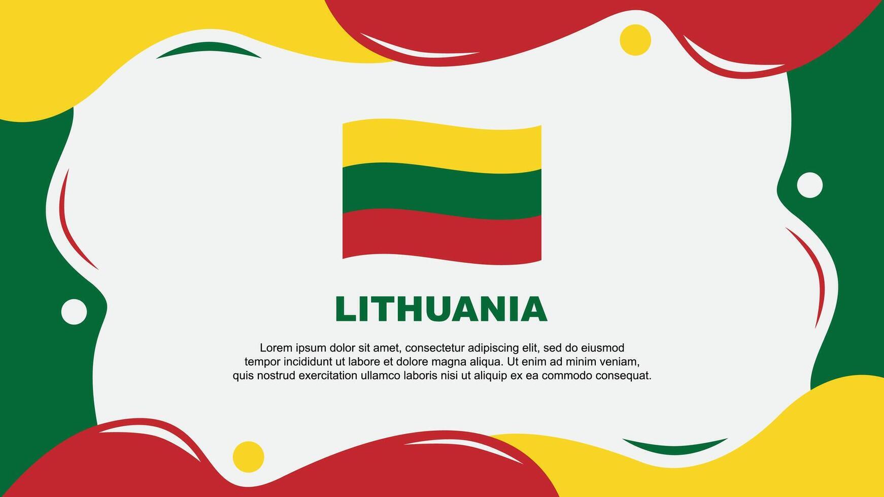 Lithuania Flag Abstract Background Flat Design Template. Lithuania Independence Day Banner Wallpaper Illustration. Lithuania Background vector