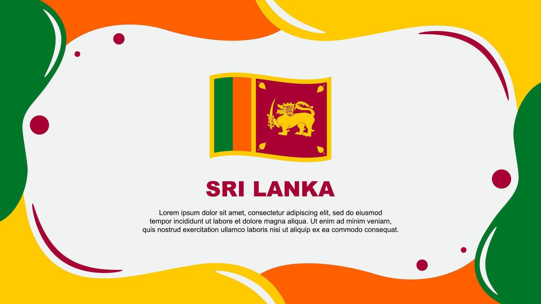 Sri Lanka Flag Abstract Background Flat Design Template. Sri Lanka Independence Day Banner Wallpaper Illustration. Sri Lanka Banner vector