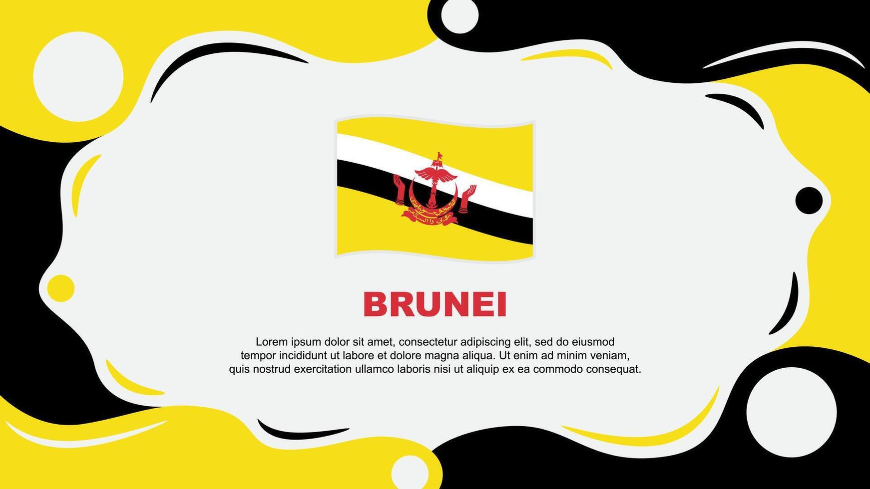 Brunei Flag Abstract Background Flat Design Template. Brunei Independence Day Banner Wallpaper Illustration. Brunei vector