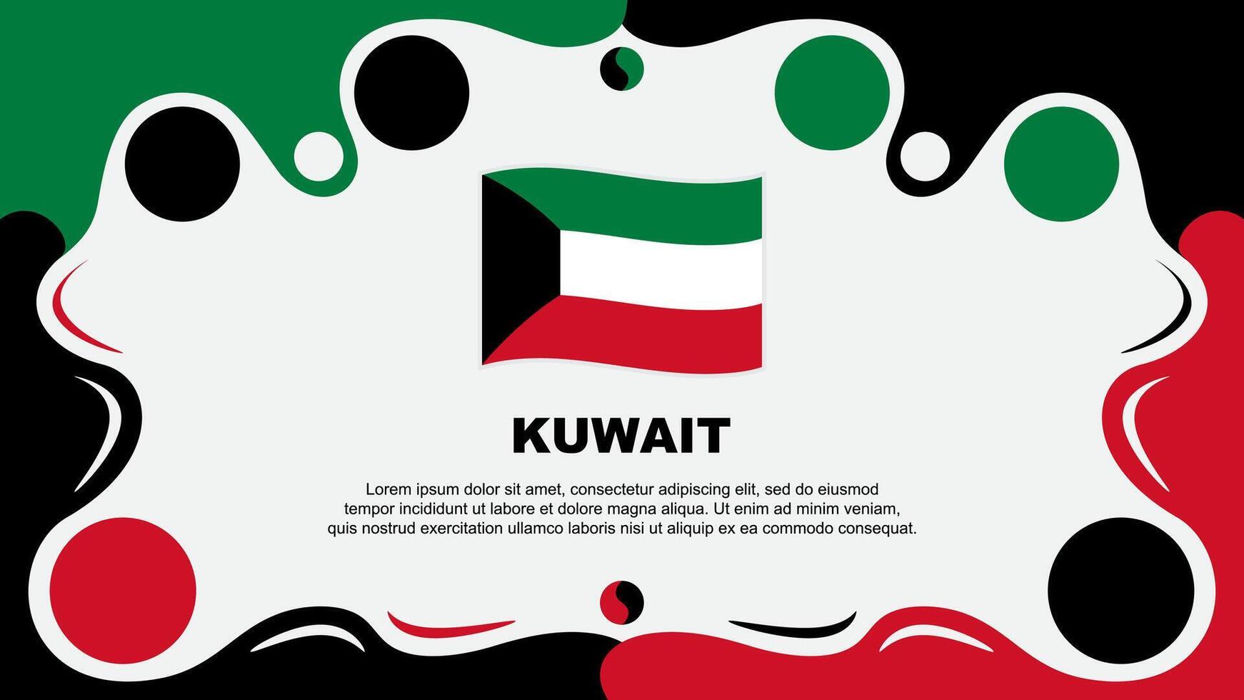 Kuwait Flag Abstract Background Flat Design Template. Kuwait Independence Day Banner Wallpaper Illustration. Kuwait vector