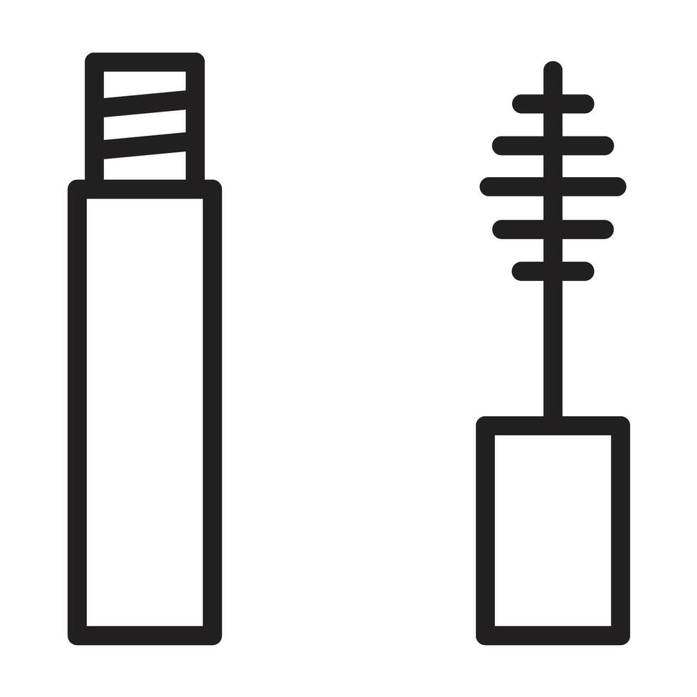 Mascara Application Line Icon Design vector