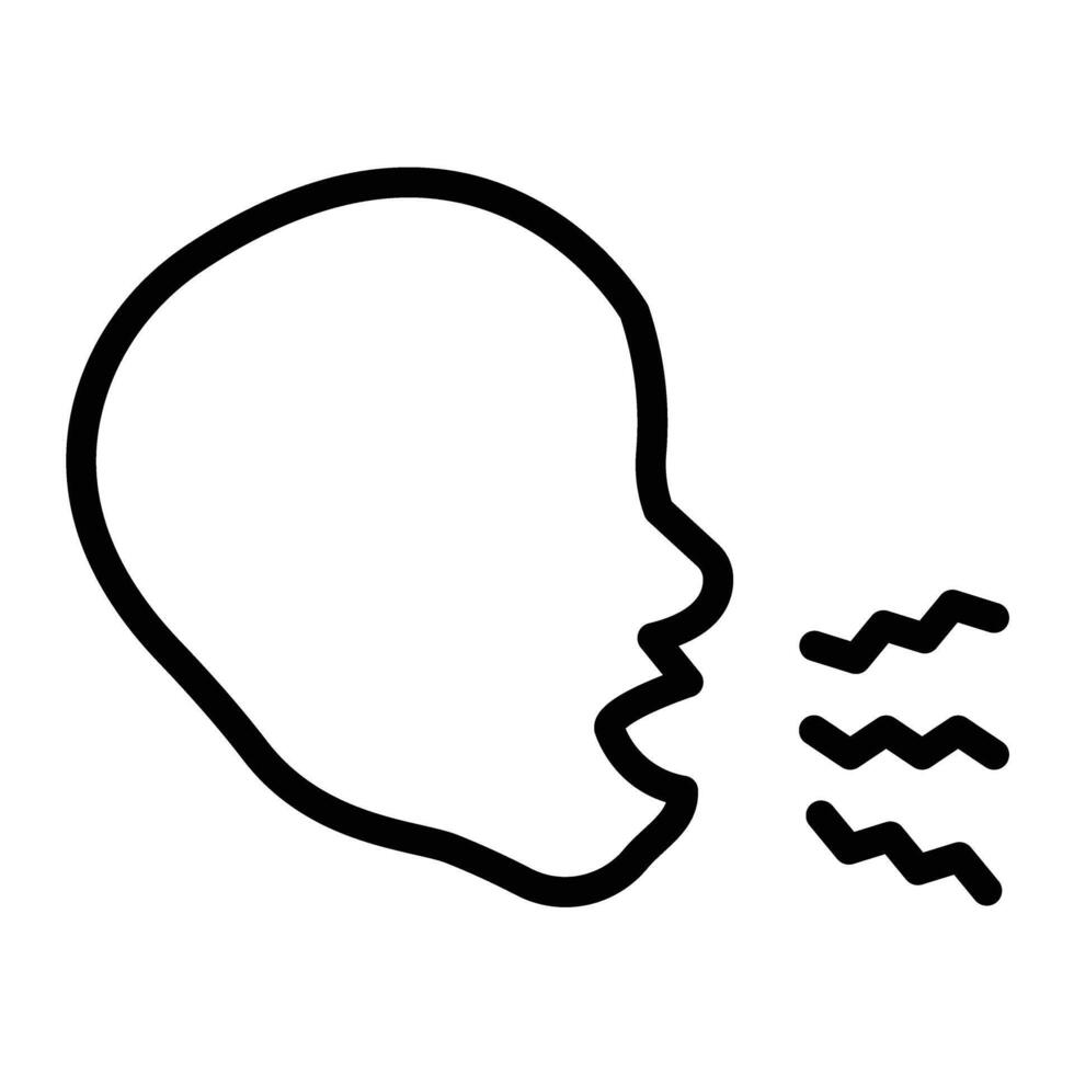 Cough Line Design Icon vector