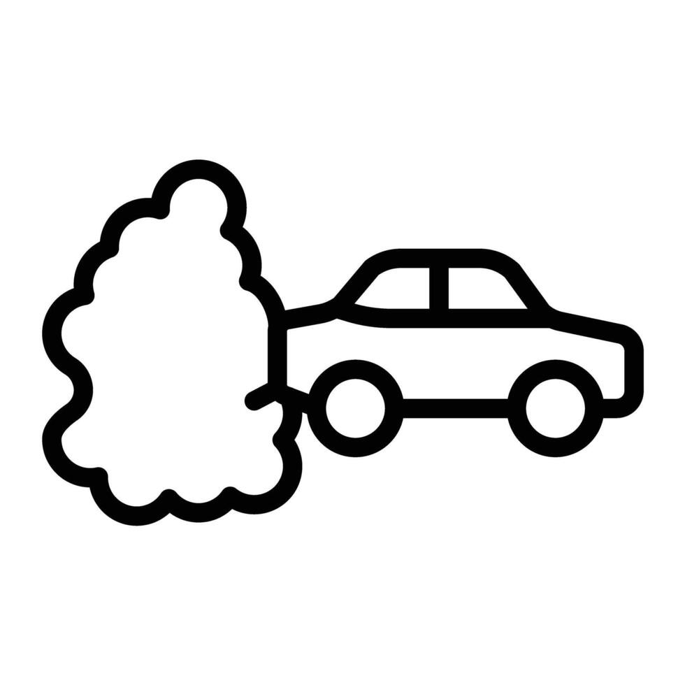 Car Pollution Line Design Icon vector