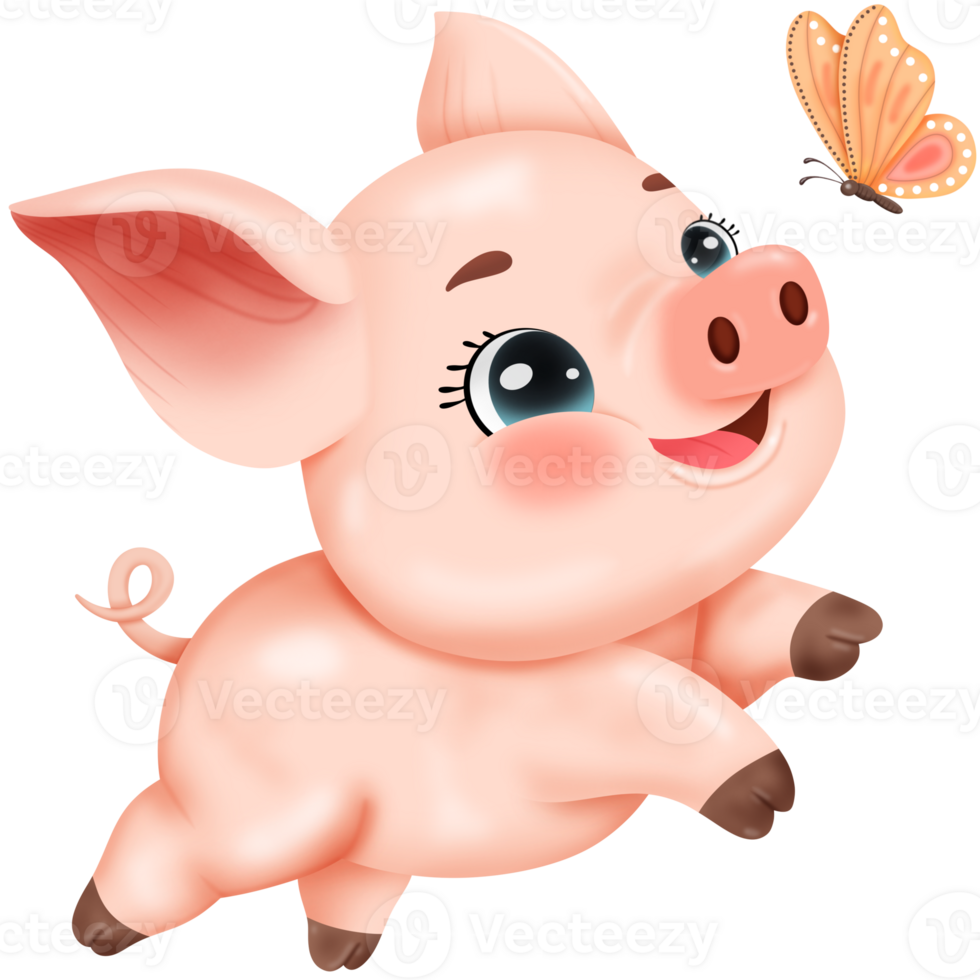 Cute cartoon piggy png