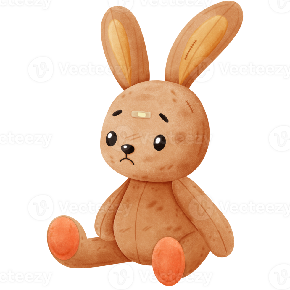 Old teddy bunny png