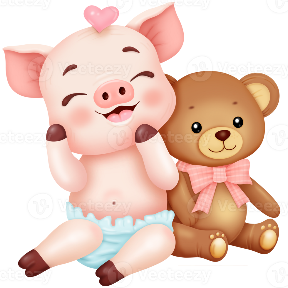 Cute cartoon piggy png
