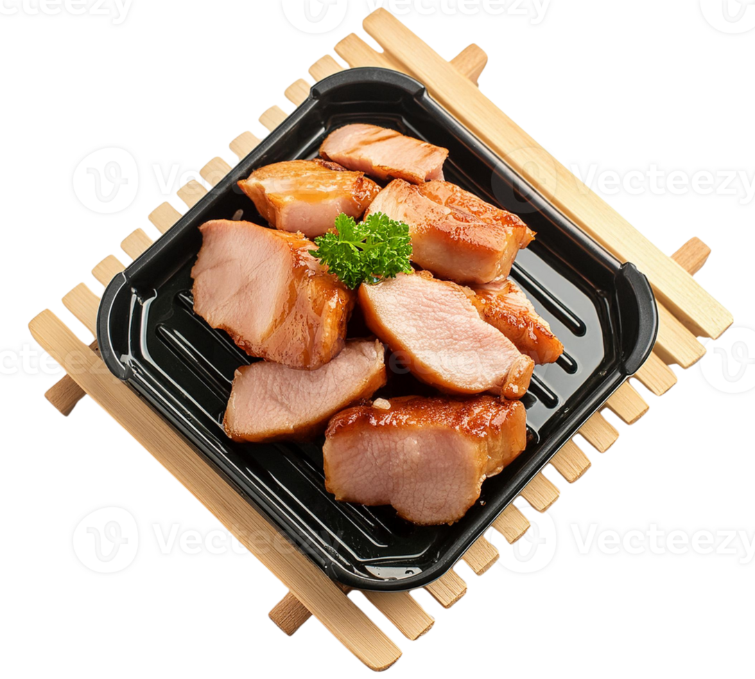 grilled pork chops with vegetables png