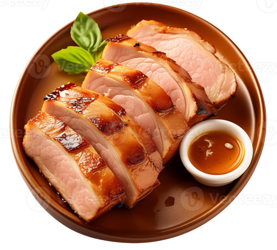 grilled pork chops with vegetables png
