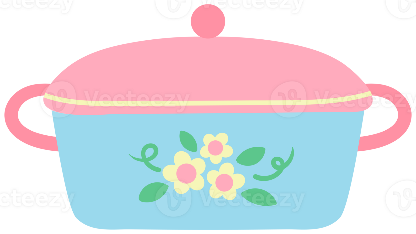 Cute cooking kitchenware in Children Style Cartoon illustration cooking pot png