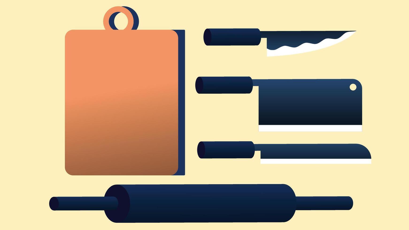 Kitchenware and cooking tools used in kitchen restaurants illustration elements vector