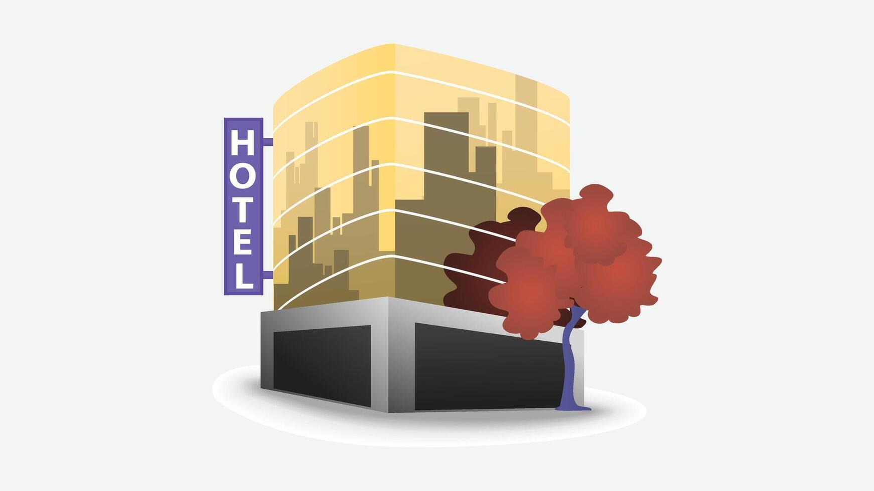 Hotel building isolated element illustration vector