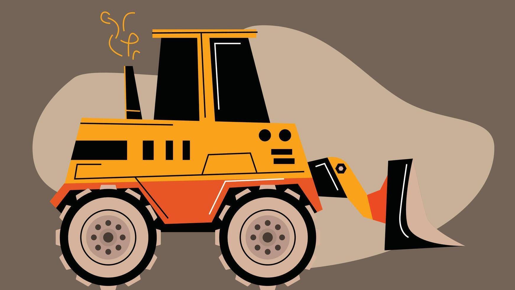 Construction site heavy machinery and trucks used in sites illustration vector