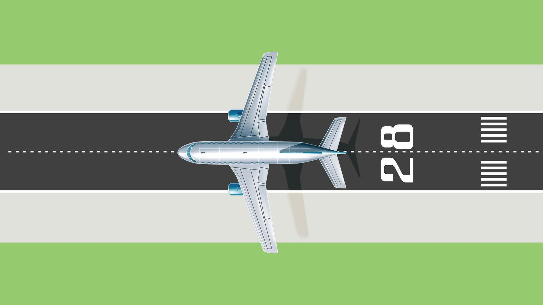 Airplane taking off from air field runway illustration vector