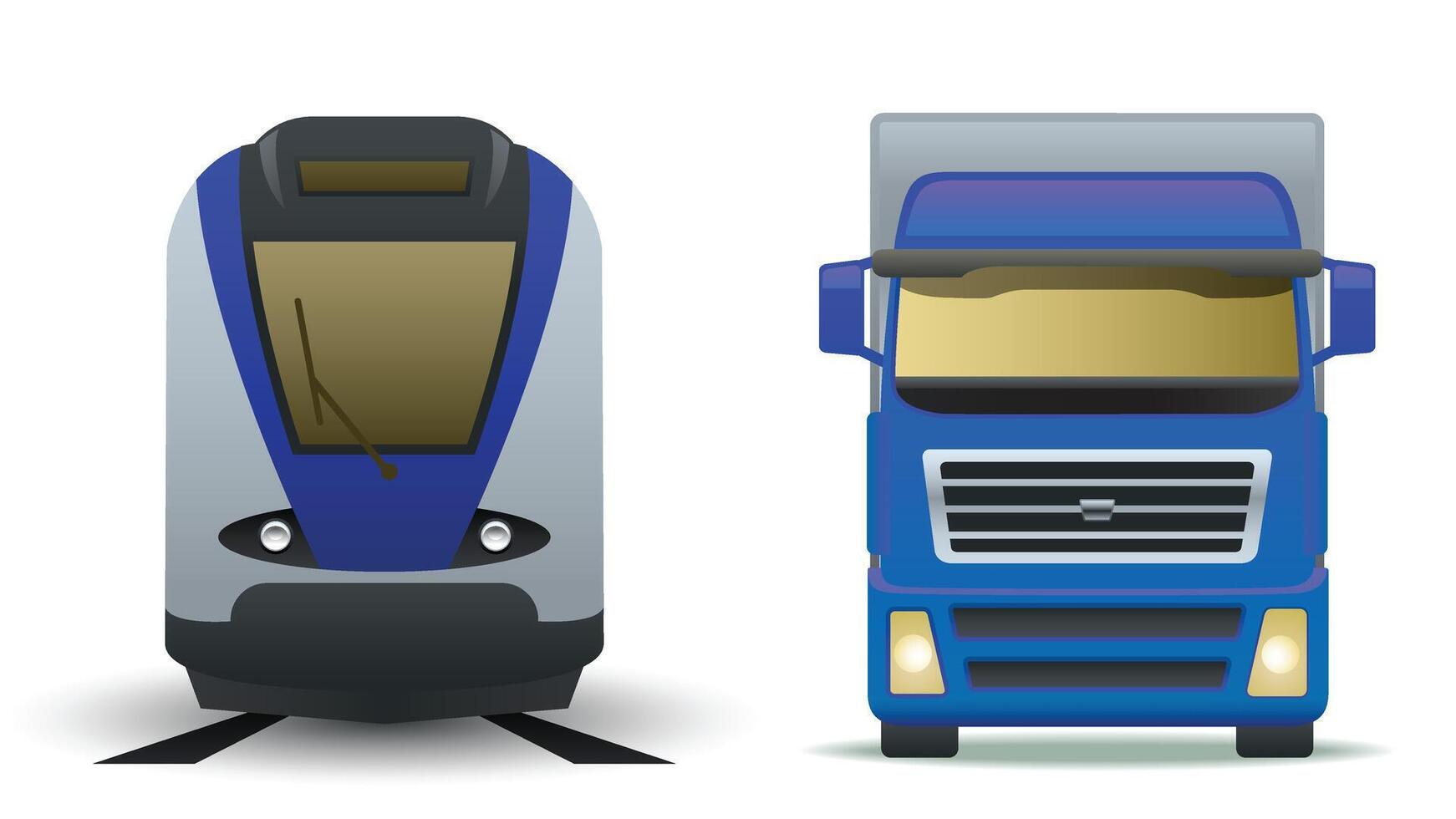 Transportation vehicles in city isolated elements with background illustration vector