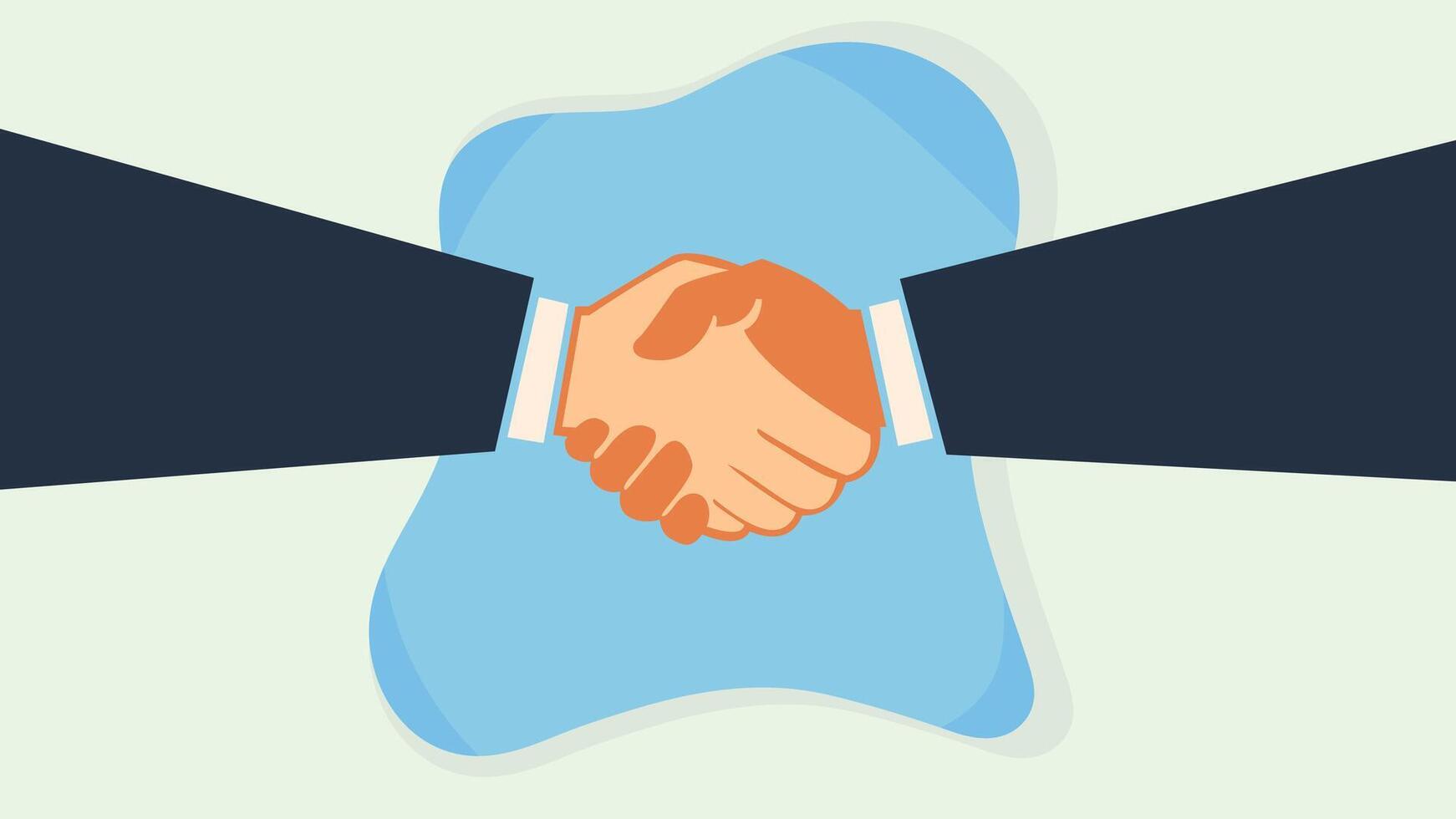 two entrepreneurs shaking hands on agreement concept illustration vector