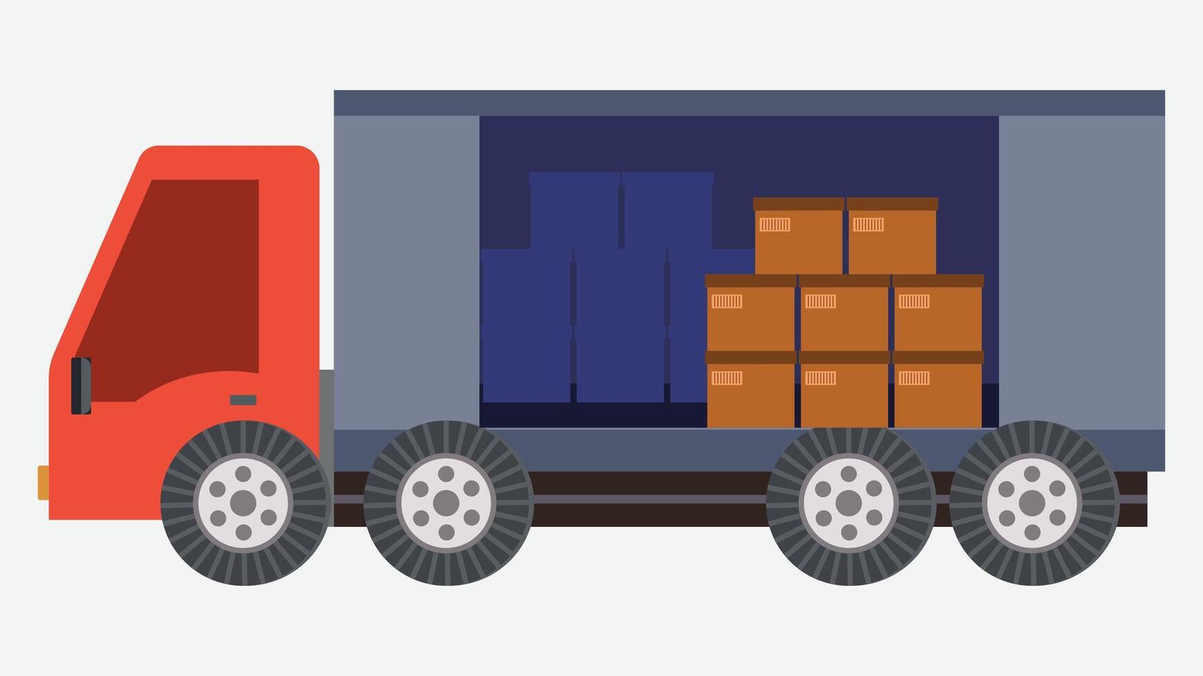 Logistics transportation and package delivery concept illustration vector