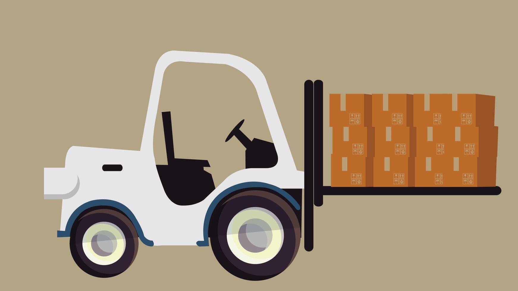 Logistics transportation and package delivery concept illustration vector