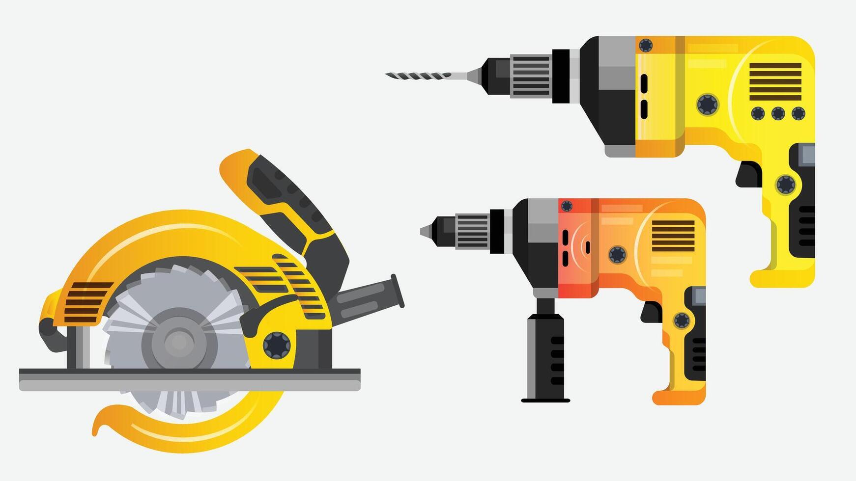 industrial tools used for construction and remodeling illustration elements vector
