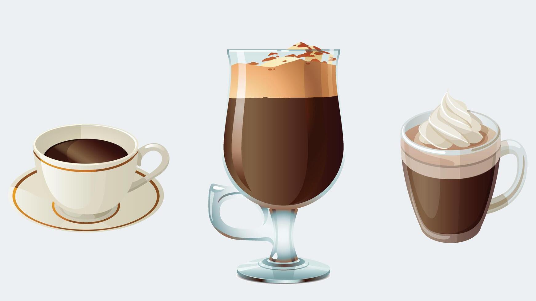 Coffee drinks, beans, and machines elements collection vector