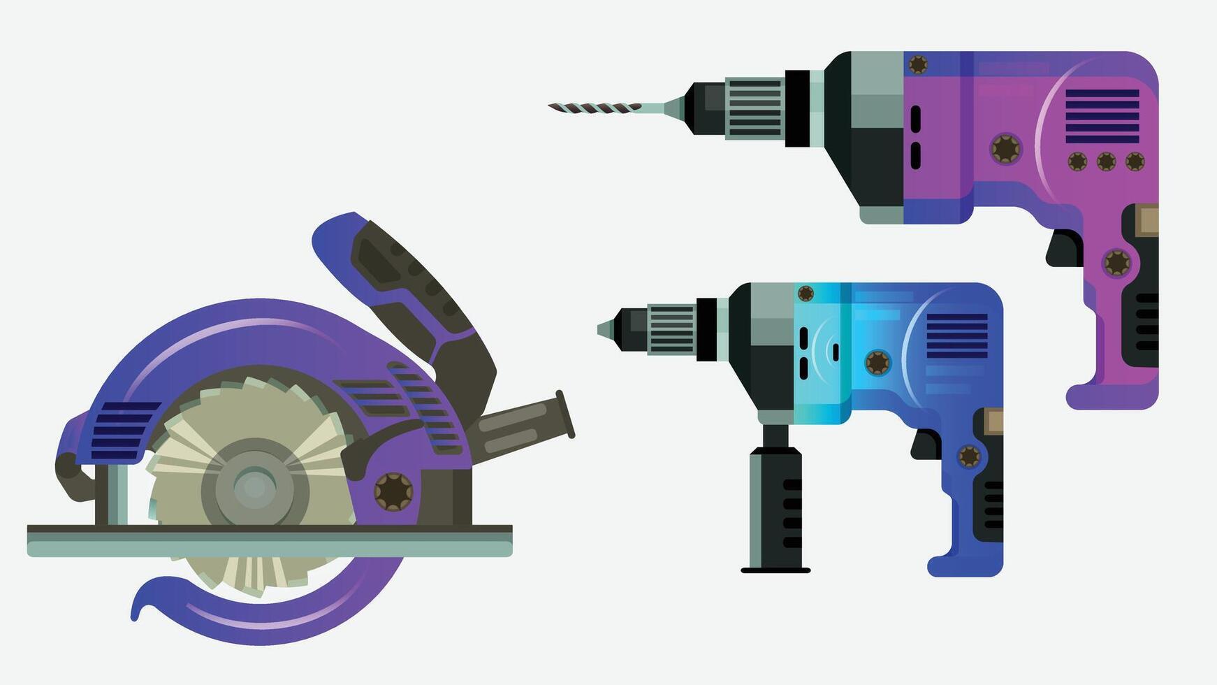 industrial tools used for construction and remodeling illustration elements vector