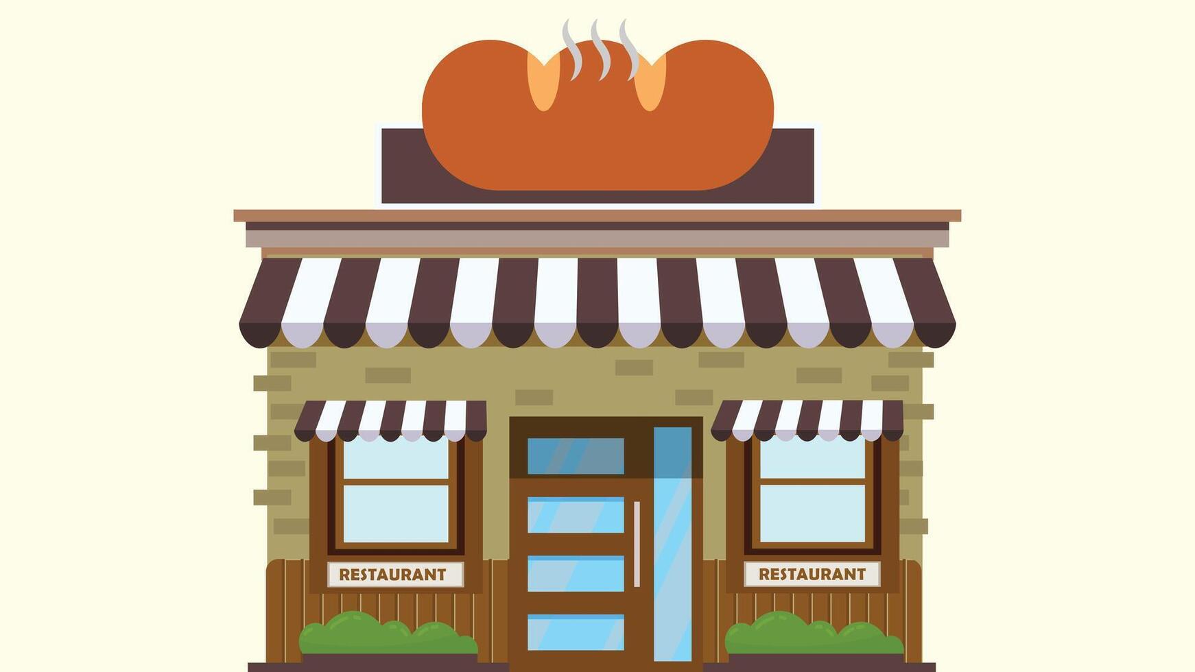 Bakery store with big bread icon on the top illustration vector