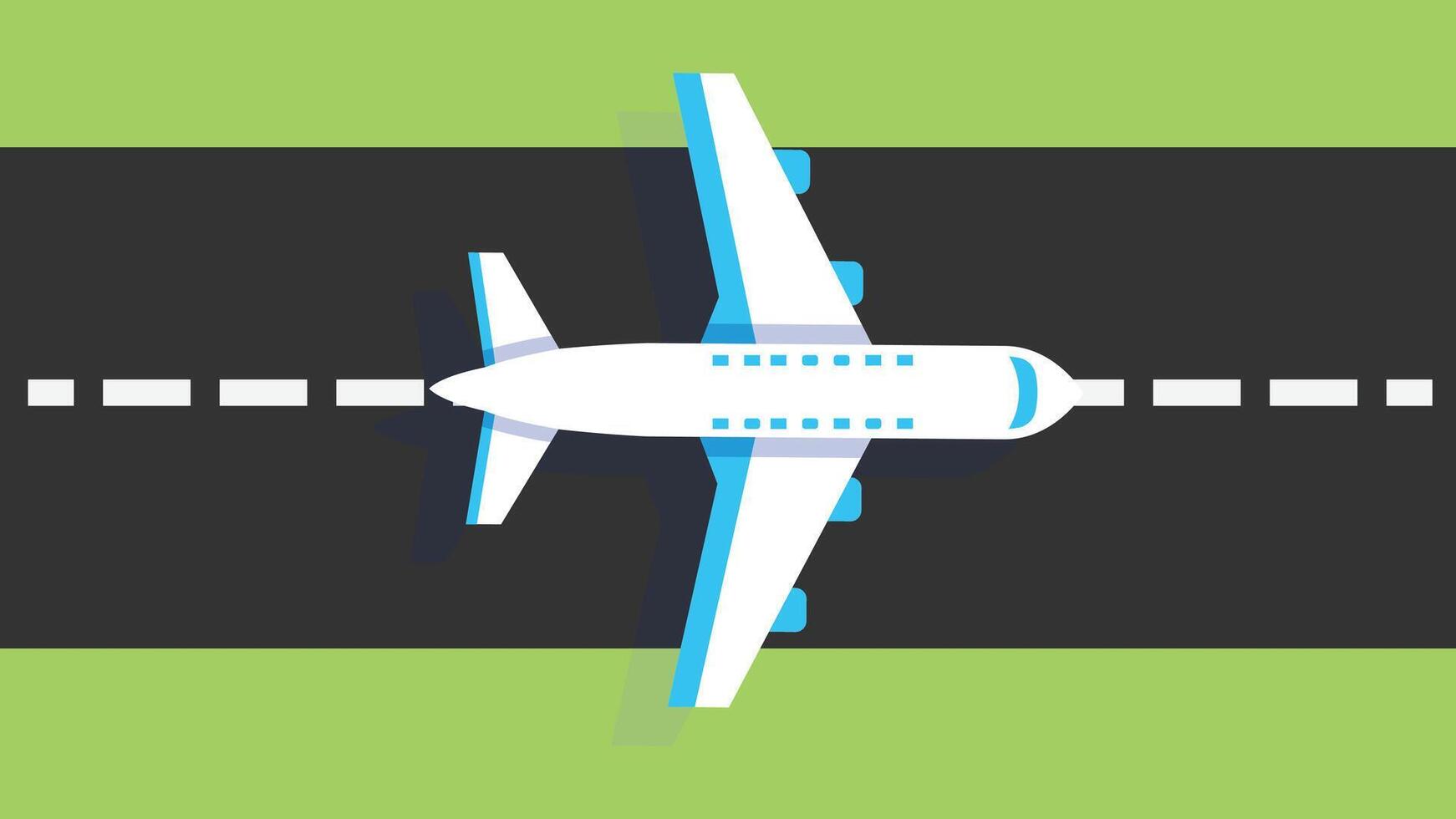Airplane takes off from a air field runway illustration vector