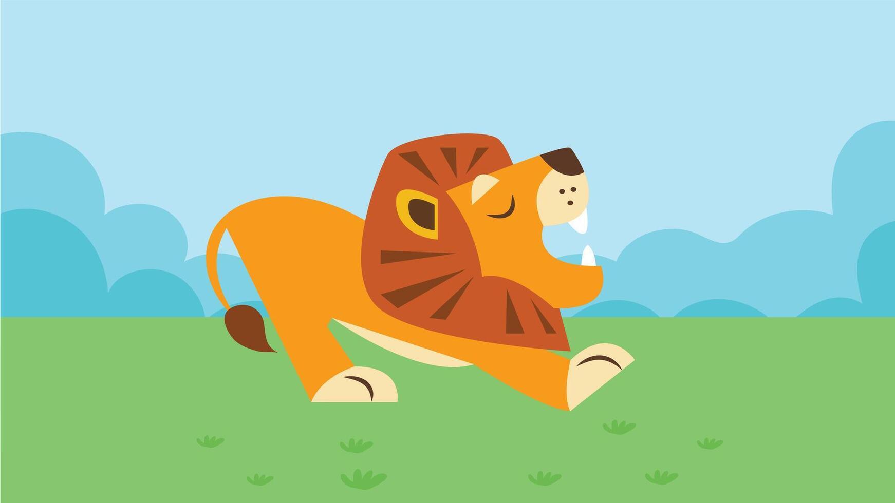 Wild animals cartoon style for children coloring and story books vector