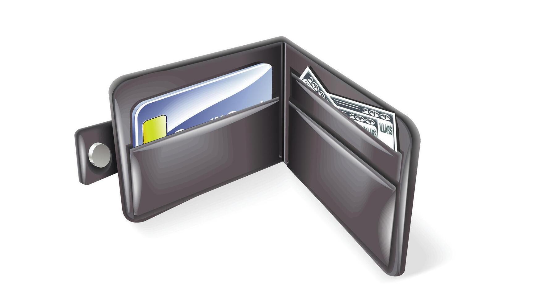 financial concept money wallet isolated illustration vector