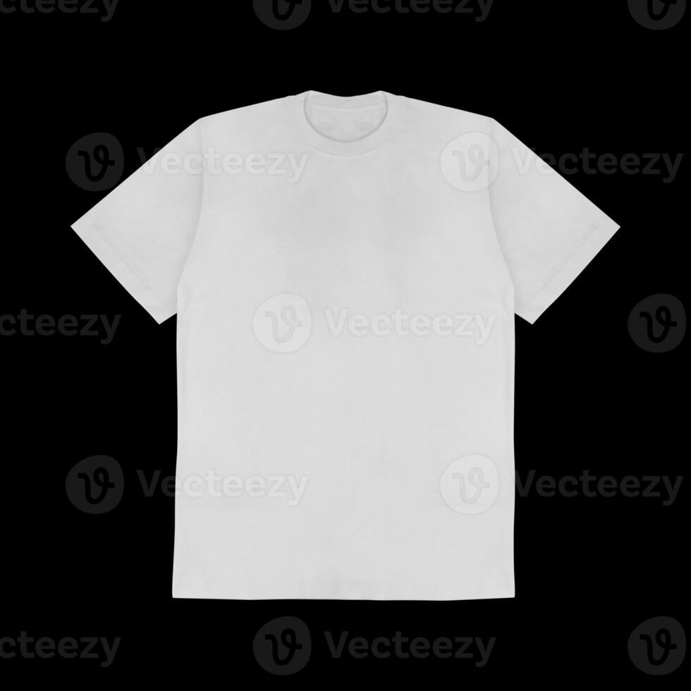 Blank t-shirt white template front and back view on white background. Short Sleeve mock-up photo