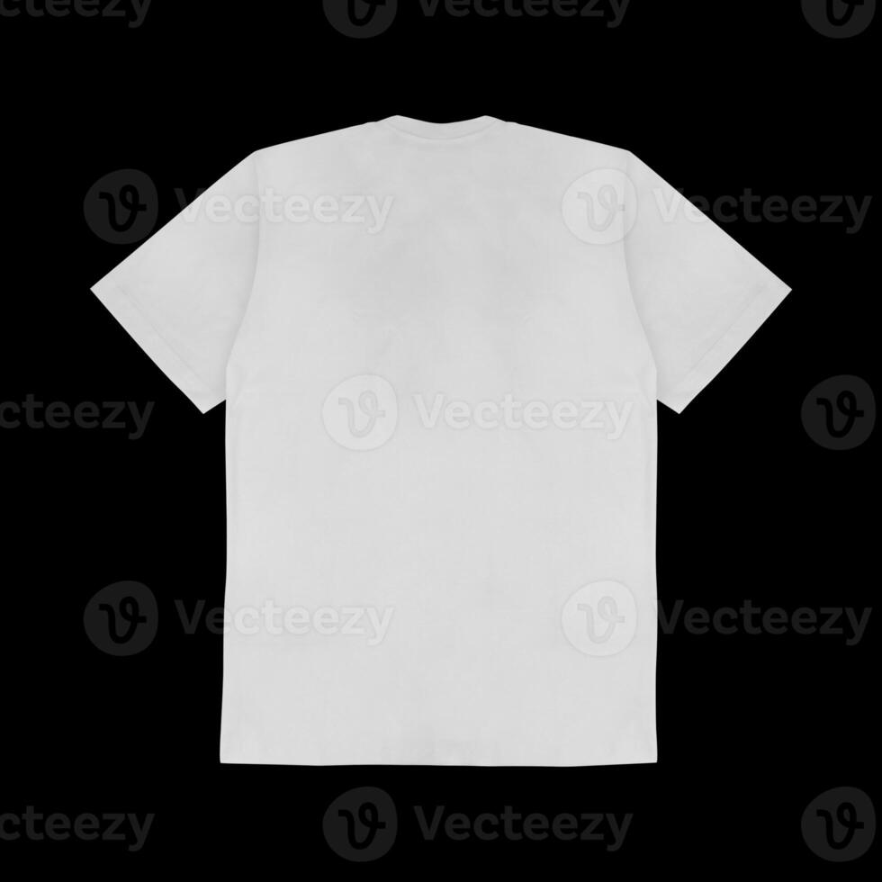 Blank t-shirt white template front and back view on white background. Short Sleeve mock-up photo