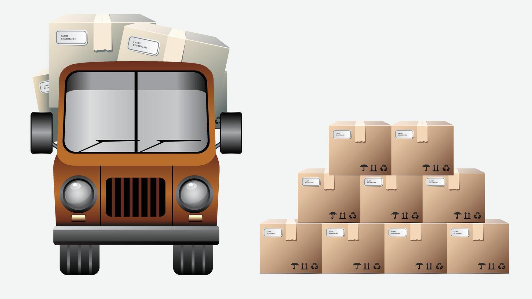 Logistics and package delivery transportation concept illustration vector