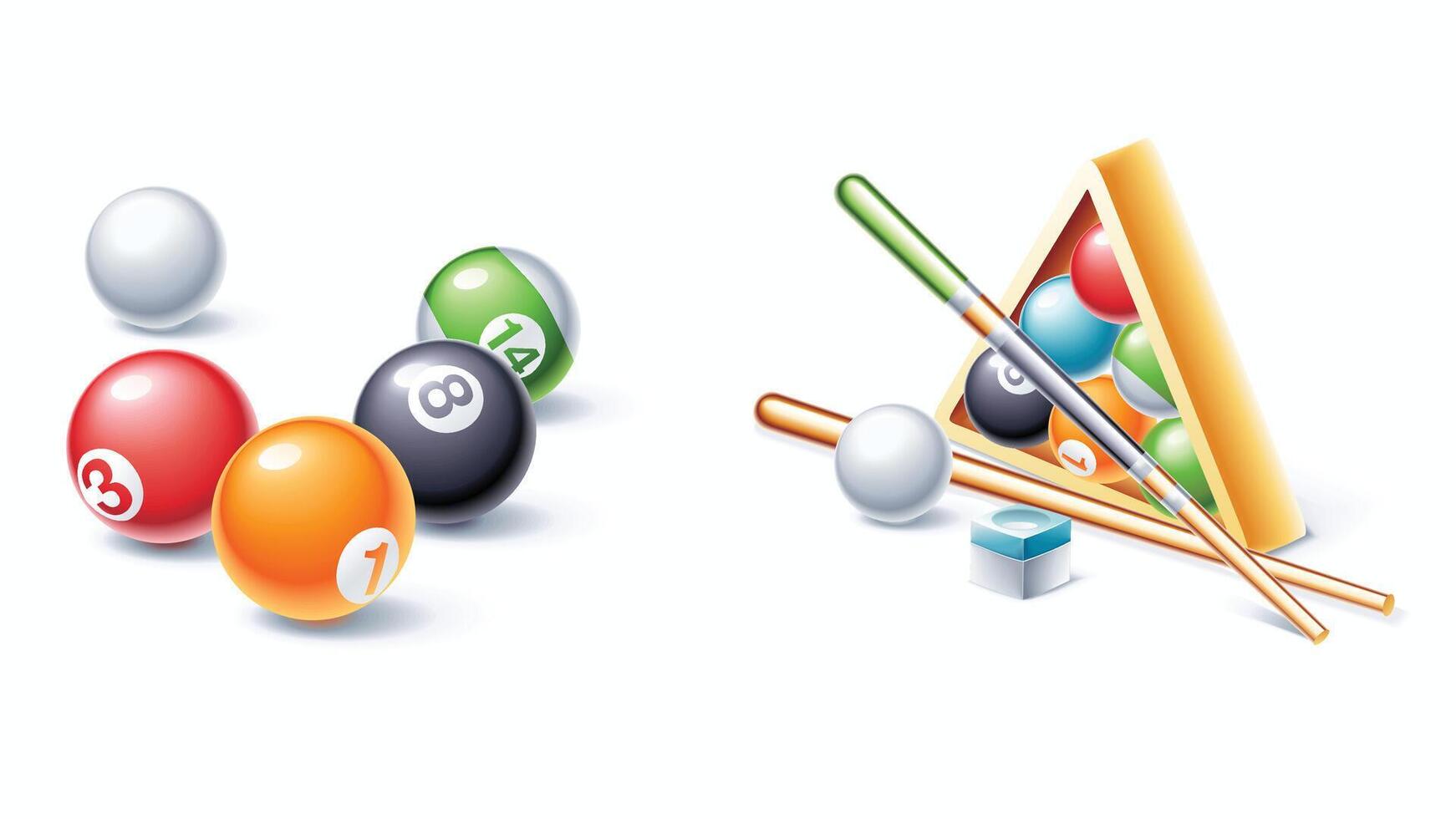 8 ball billiard icon 3d isolated with white background illustration vector