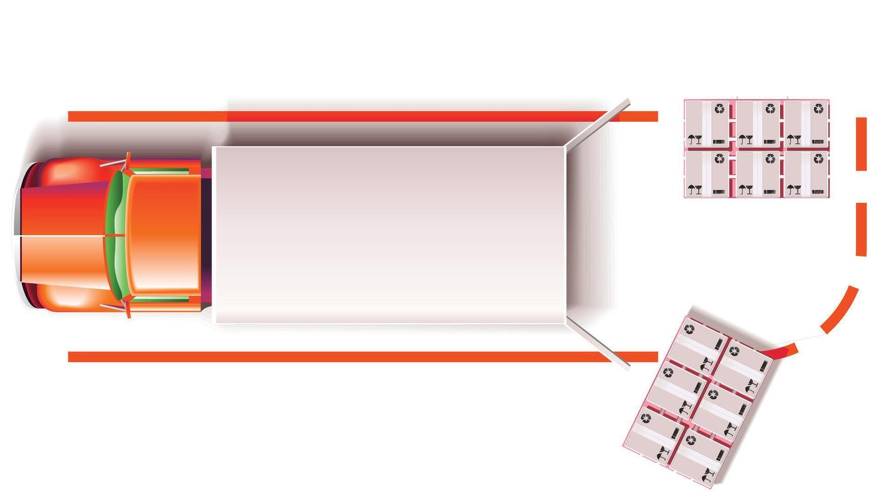 Logistics and package delivery transportation concept illustration vector