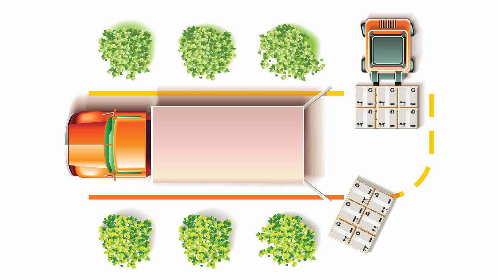 Logistics and package delivery transportation concept illustration vector