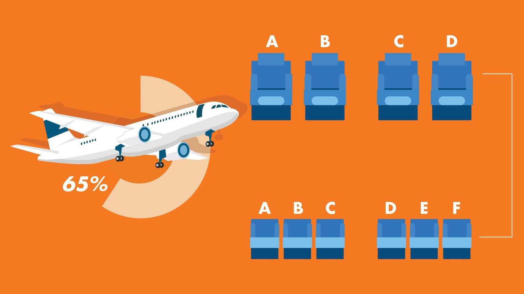 Flight information infographics for business presentation with plane graphics vector